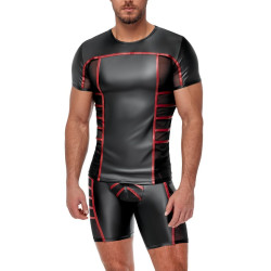 NEK T-shirt TOP ORMETO Noir-Rouge